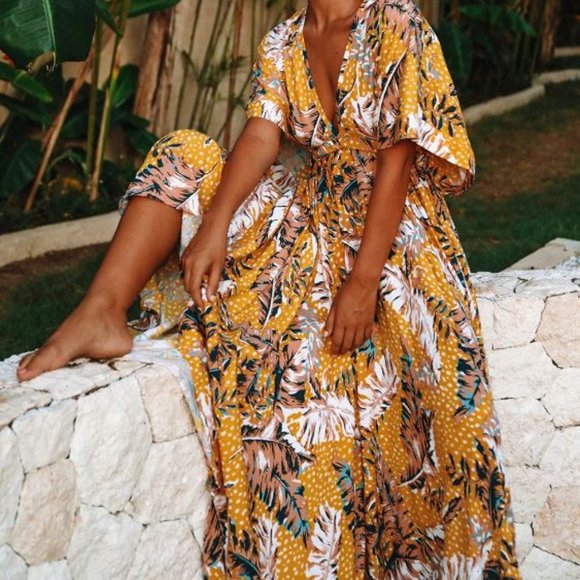 Le Salty Havana Maxi Dress Size Medium - Picture 3 of 4